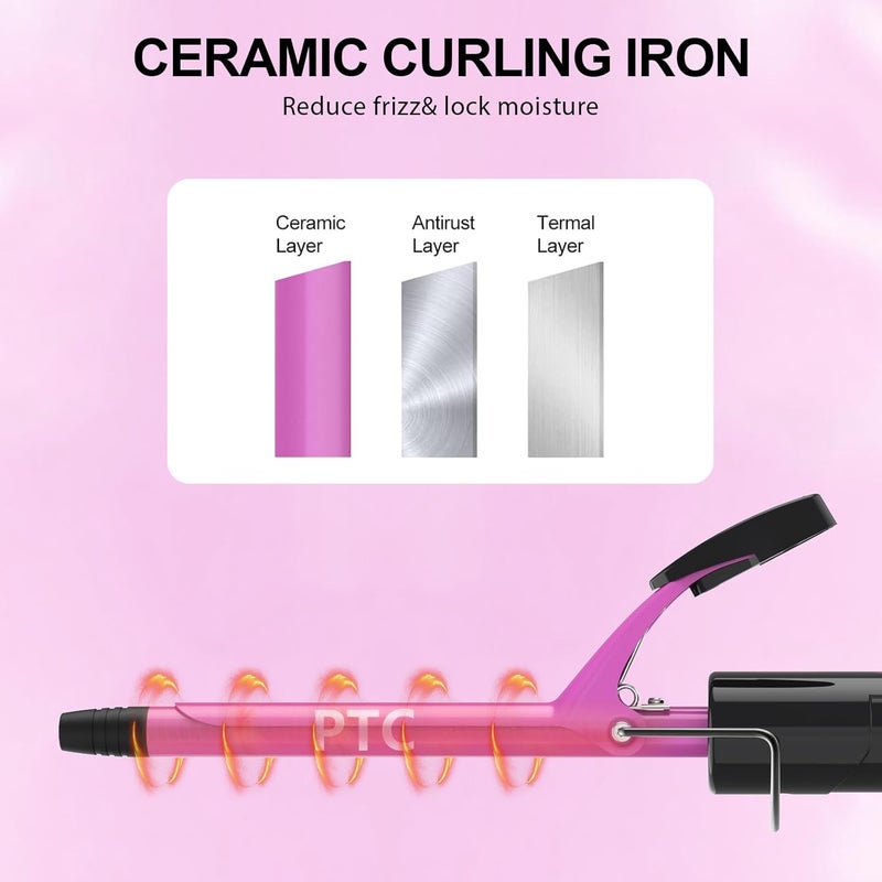 DAN Technology 1/2 Inch Curling Iron 13mm Small Ceramic Curling Wand with Adjustable Temperature Dual Voltage for Tight Curls Short Hair and Ringlets - Image 3